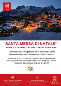 Natale a Chamois in montagna